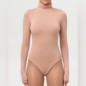 NW Tan Turtleneck Bodysuit, Size Small